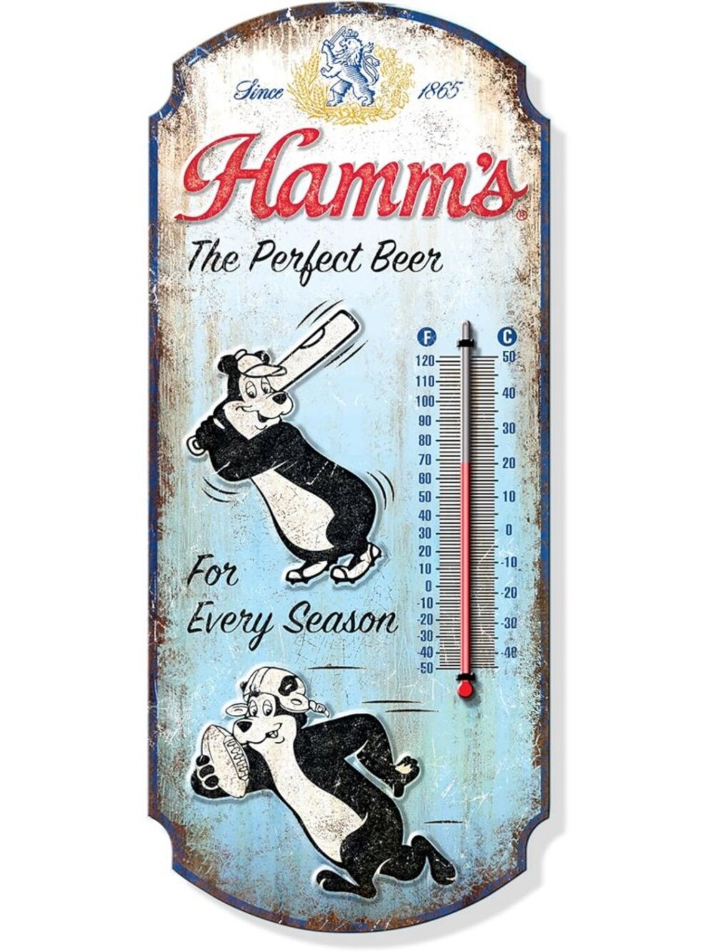 Vintage Metal Thermometer Sign - 24 Gauge Steel, Nostalgic Decor for Garage or